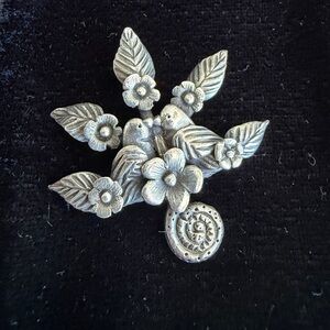 Lorena Angulo Handcrafted Metal Bird & Flower Pendant, Artisan Folk Art Style